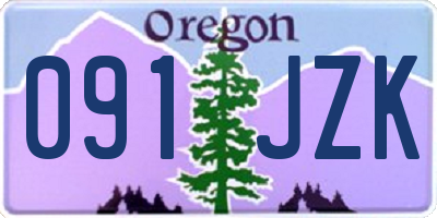 OR license plate 091JZK