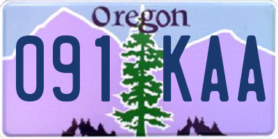 OR license plate 091KAA