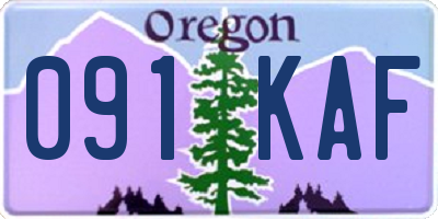 OR license plate 091KAF