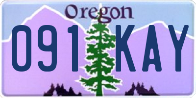 OR license plate 091KAY