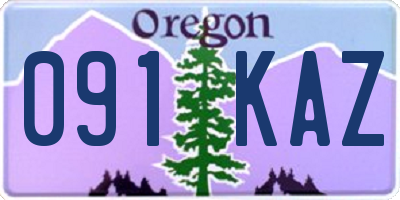OR license plate 091KAZ