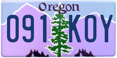 OR license plate 091KOY