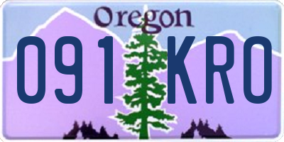 OR license plate 091KRO