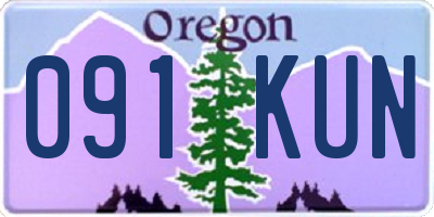 OR license plate 091KUN