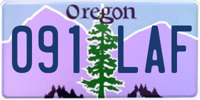 OR license plate 091LAF