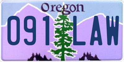 OR license plate 091LAW