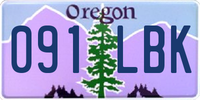 OR license plate 091LBK