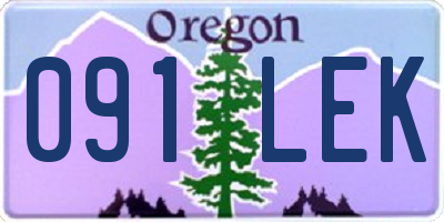 OR license plate 091LEK