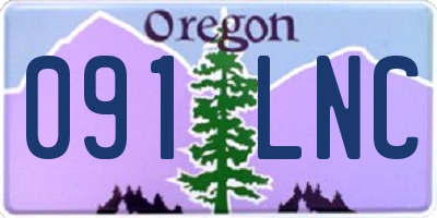 OR license plate 091LNC