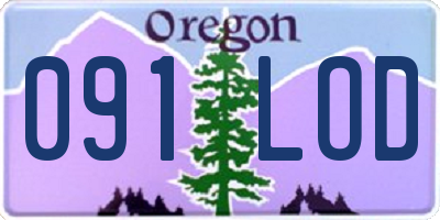 OR license plate 091LOD