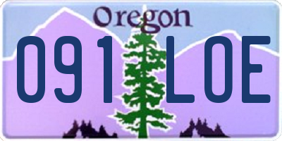 OR license plate 091LOE