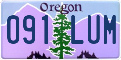 OR license plate 091LUM