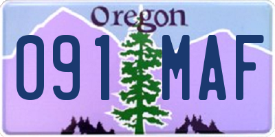 OR license plate 091MAF