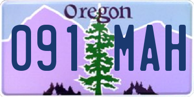 OR license plate 091MAH