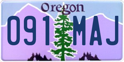 OR license plate 091MAJ