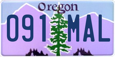 OR license plate 091MAL