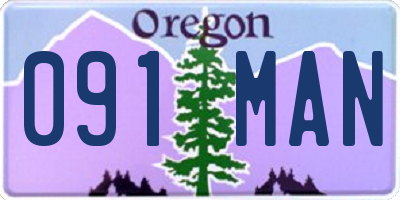 OR license plate 091MAN