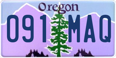OR license plate 091MAQ