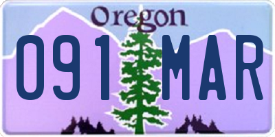 OR license plate 091MAR