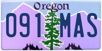 OR license plate 091MAS