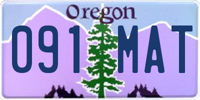 OR license plate 091MAT