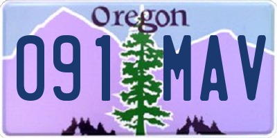OR license plate 091MAV