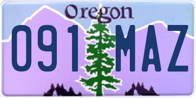 OR license plate 091MAZ