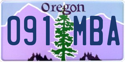 OR license plate 091MBA