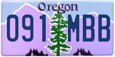 OR license plate 091MBB