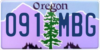 OR license plate 091MBG