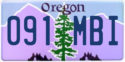 OR license plate 091MBI