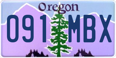 OR license plate 091MBX