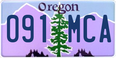 OR license plate 091MCA