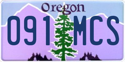 OR license plate 091MCS