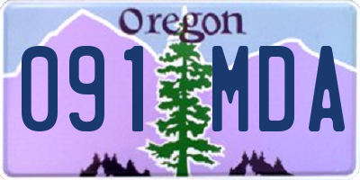 OR license plate 091MDA