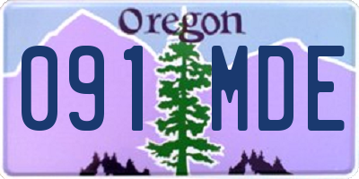 OR license plate 091MDE