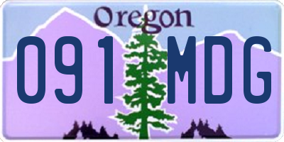 OR license plate 091MDG