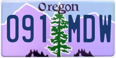 OR license plate 091MDW