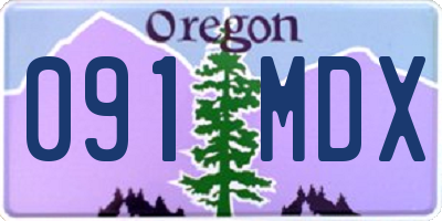 OR license plate 091MDX