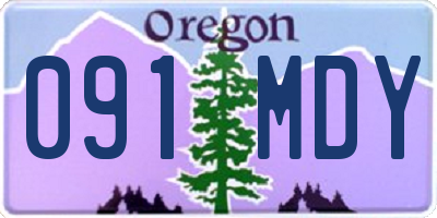 OR license plate 091MDY