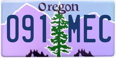 OR license plate 091MEC