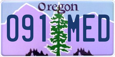 OR license plate 091MED