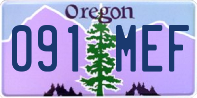 OR license plate 091MEF