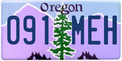 OR license plate 091MEH