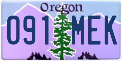 OR license plate 091MEK