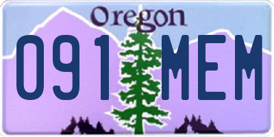 OR license plate 091MEM