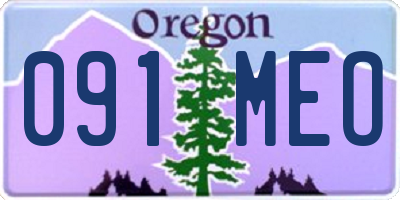OR license plate 091MEO