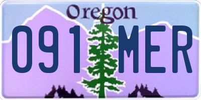 OR license plate 091MER