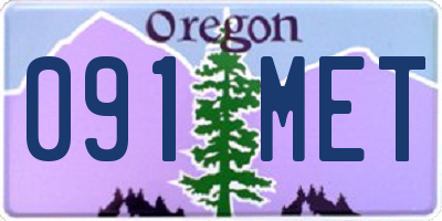OR license plate 091MET