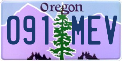 OR license plate 091MEV